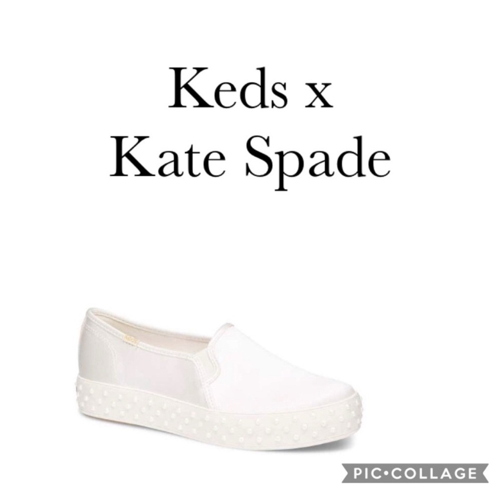 Keds x Kate Spade Pearl White Slip-On Shoes
